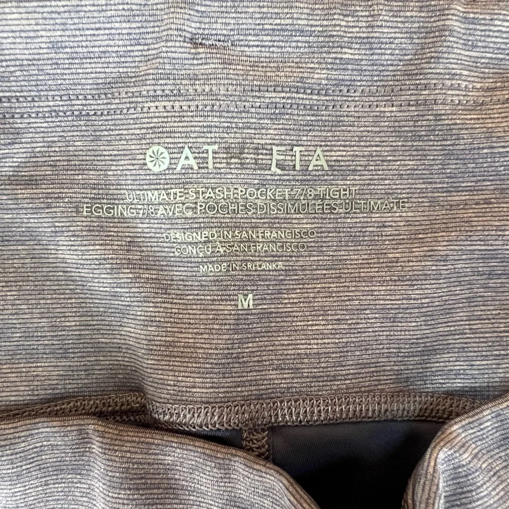 Athleta Ultimate Stash Pocket 7/8 Tight Leggings in Heather Grey/Navy, size M - Picture 6 of 11